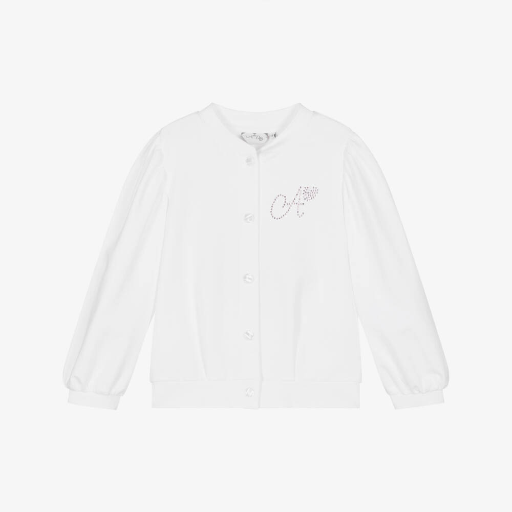 A Dee-Girls Soft White Knit Cardigan | Childrensalon Outlet