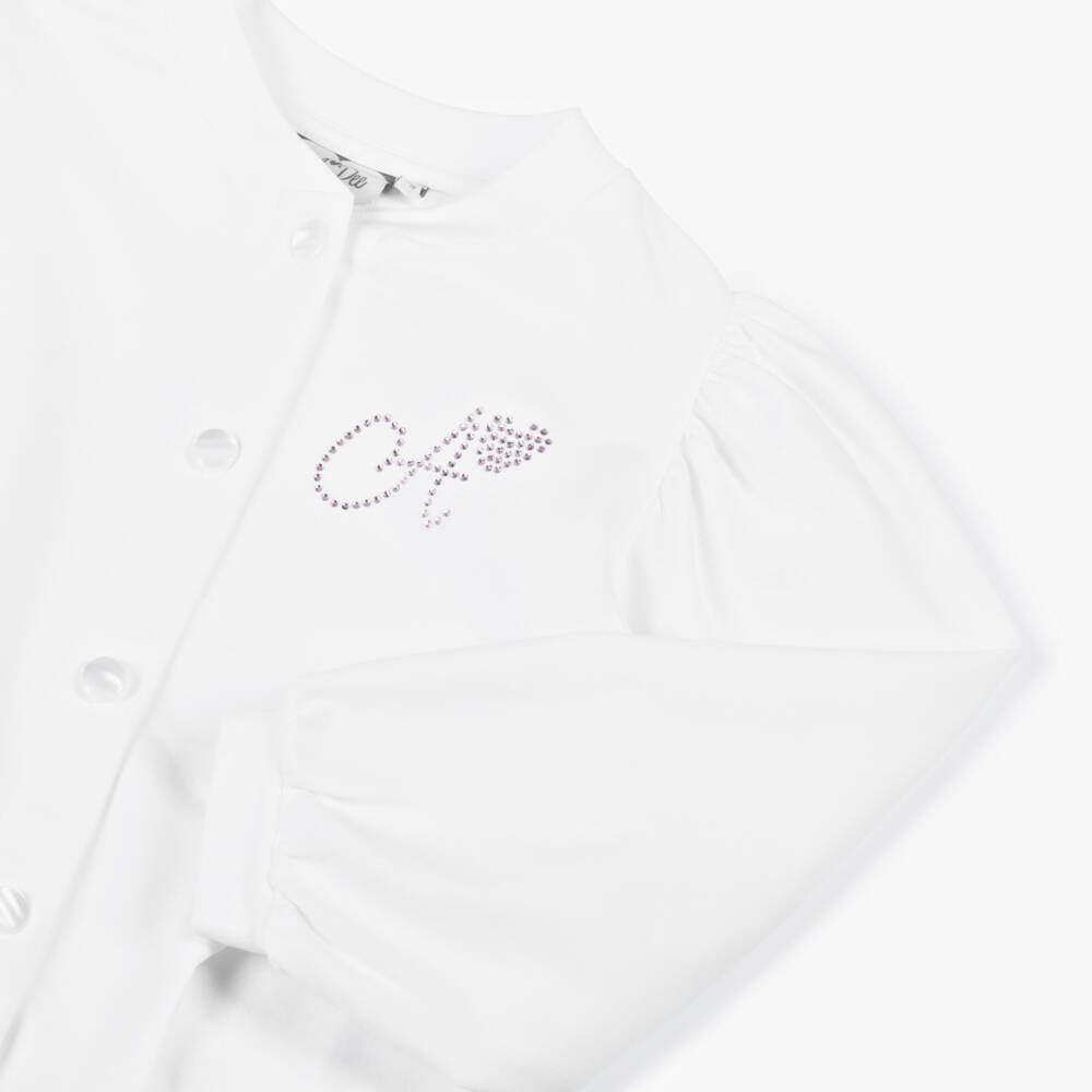 A Dee-Girls Soft White Knit Cardigan | Childrensalon Outlet