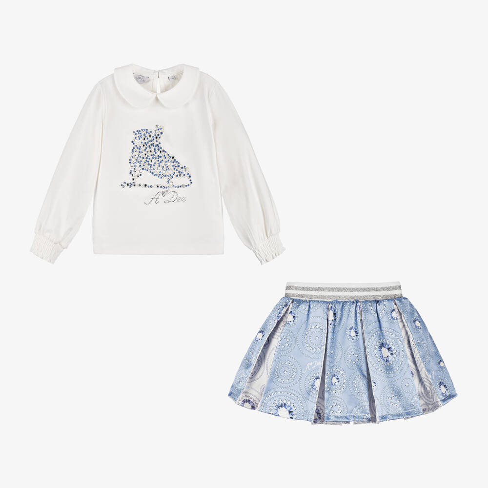 A Dee-Girls Sparkling Cotton Skirt Outfit | Childrensalon Outlet
