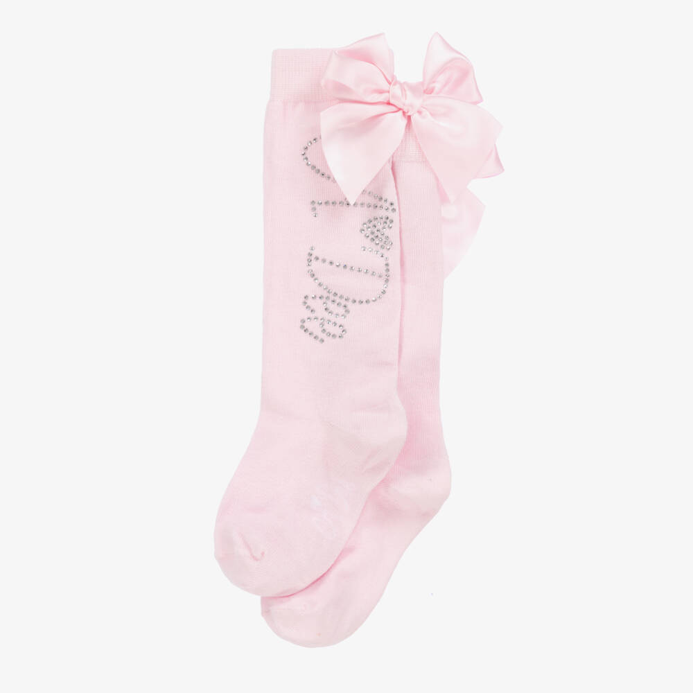 A Dee-Блестящие розовые гольфы с логотипом для девочек | Childrensalon Outlet