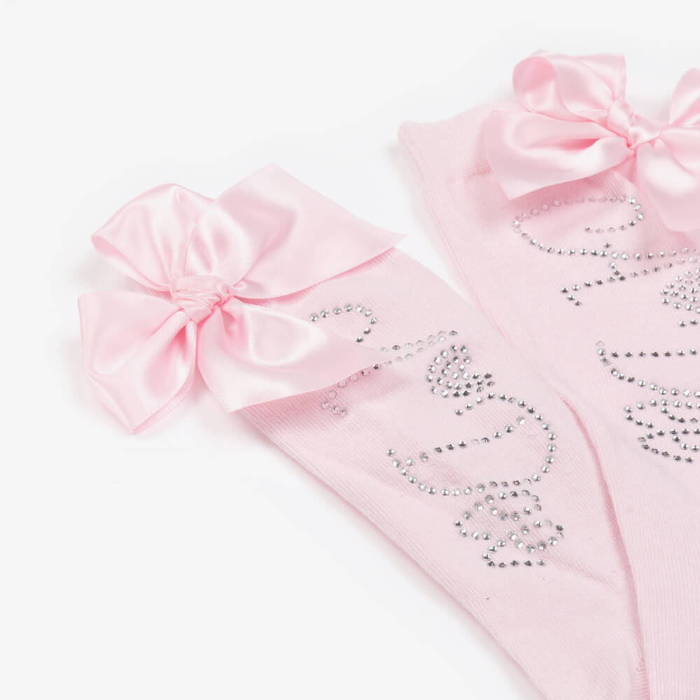 A Dee-Блестящие розовые гольфы с логотипом для девочек | Childrensalon Outlet