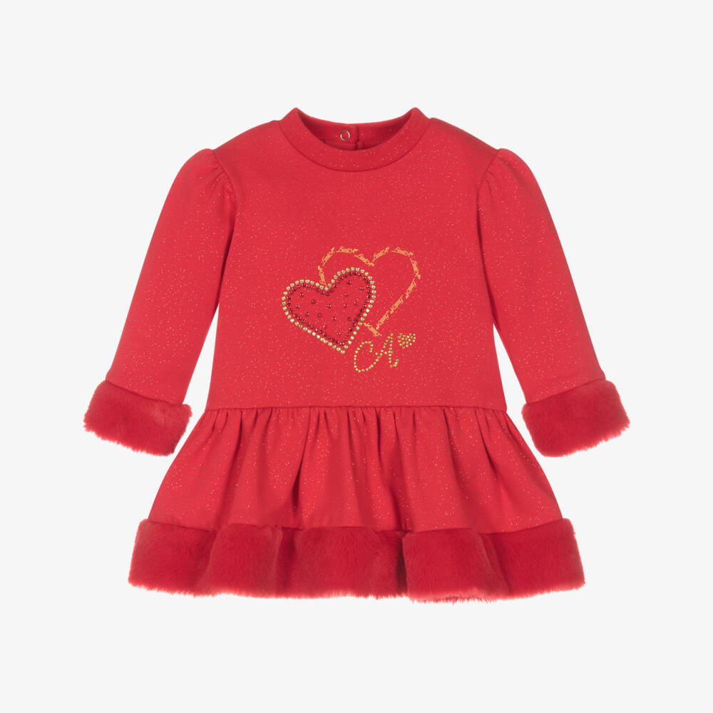 A Dee-Girls Sparkling Scarlet Cotton Dress | Childrensalon Outlet
