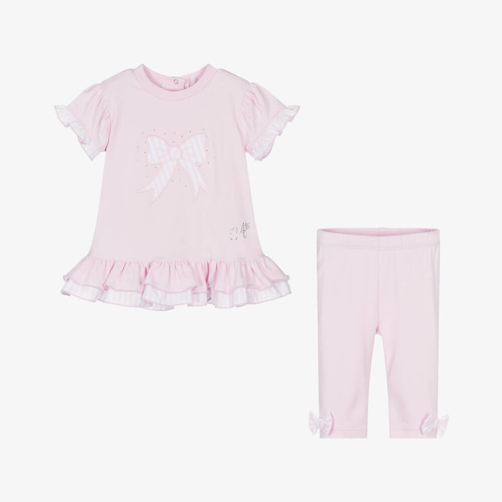 A Dee-Girls Striped Bow Leggings Ensemble | Childrensalon Outlet