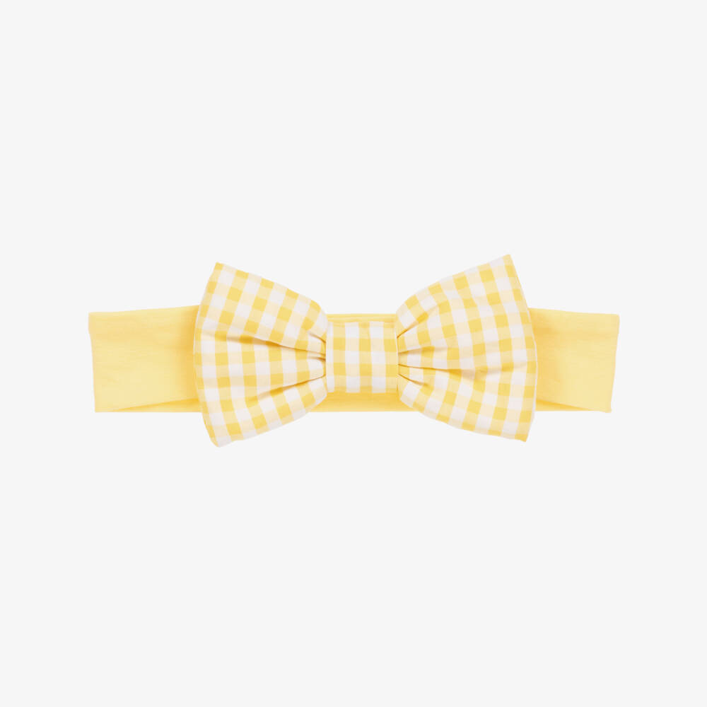 A Dee-Girls Sunshine Check Bow Hairband | Childrensalon Outlet