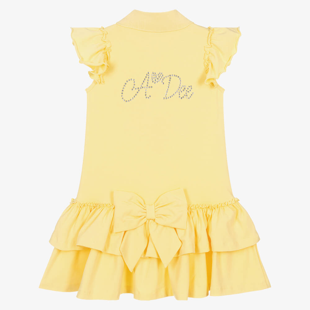 A Dee-فستان قطن مموج للبنات بلون الشمس | Childrensalon Outlet