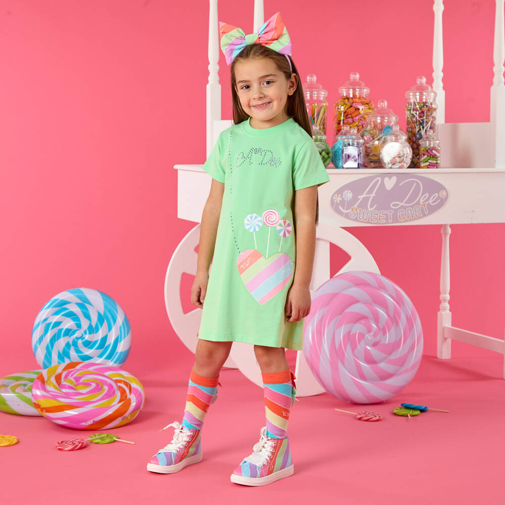 A Dee-Girls Tropical Green Bag Illusion Dress | Childrensalon Outlet