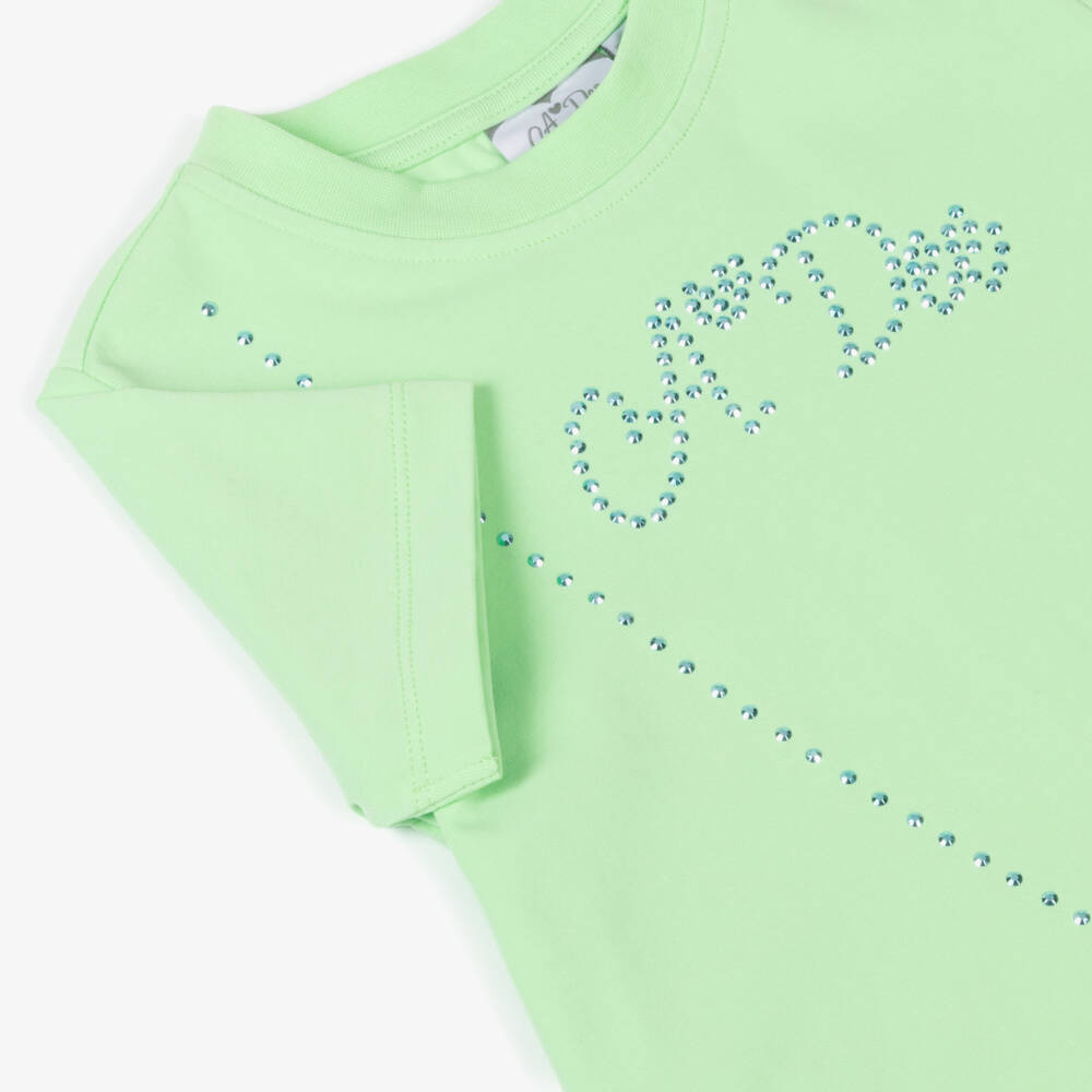 A Dee-Girls Tropical Green Bag Illusion Dress | Childrensalon Outlet