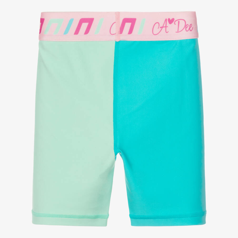 A Dee-Girls turquoise branded cycle shorts | Childrensalon Outlet