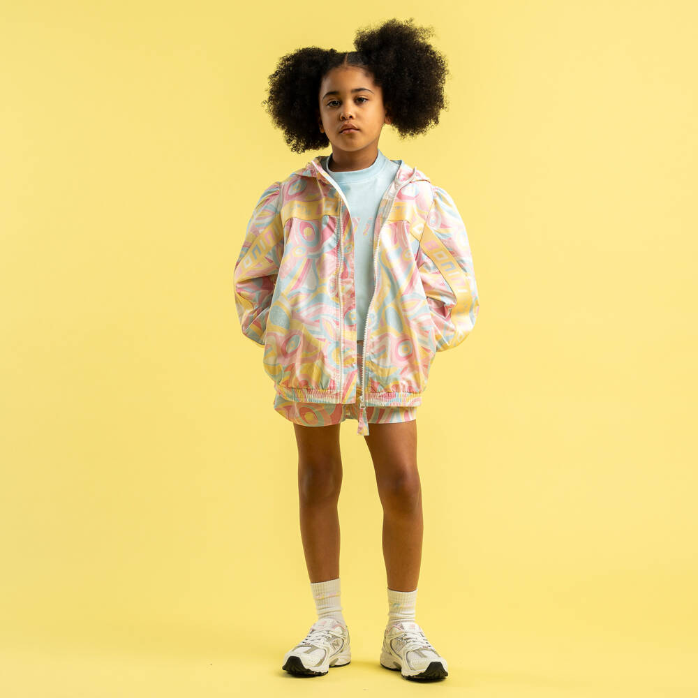 A Dee-Girls Vibrant Abstract Hooded Jacket | Childrensalon Outlet