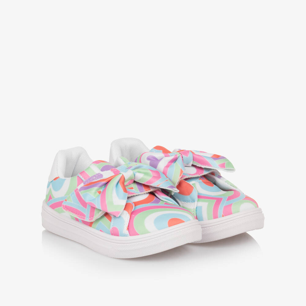 A Dee-Girls Vibrant Heart Velcro Sneakers | Childrensalon Outlet