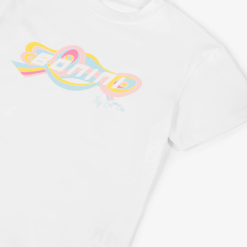 A Dee-Girls White Artistic Emblem Tee | Childrensalon Outlet