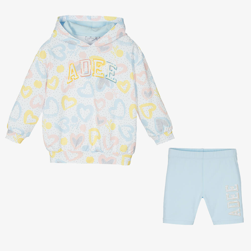 A Dee-Белая худи и голубые шорты из хлопка | Childrensalon Outlet