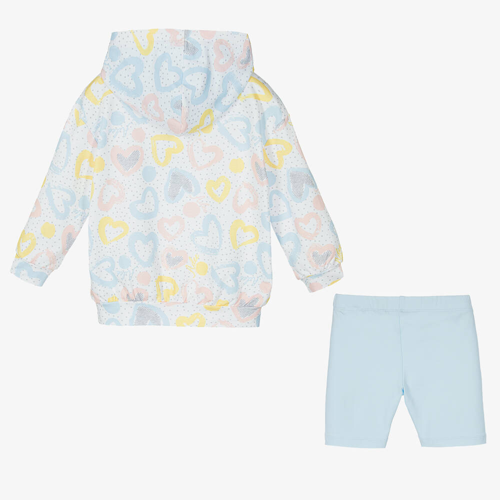 A Dee-Белая худи и голубые шорты из хлопка | Childrensalon Outlet