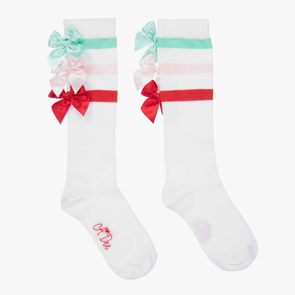 A Dee - Weiße Socken mit Schleifen (M) | Childrensalon