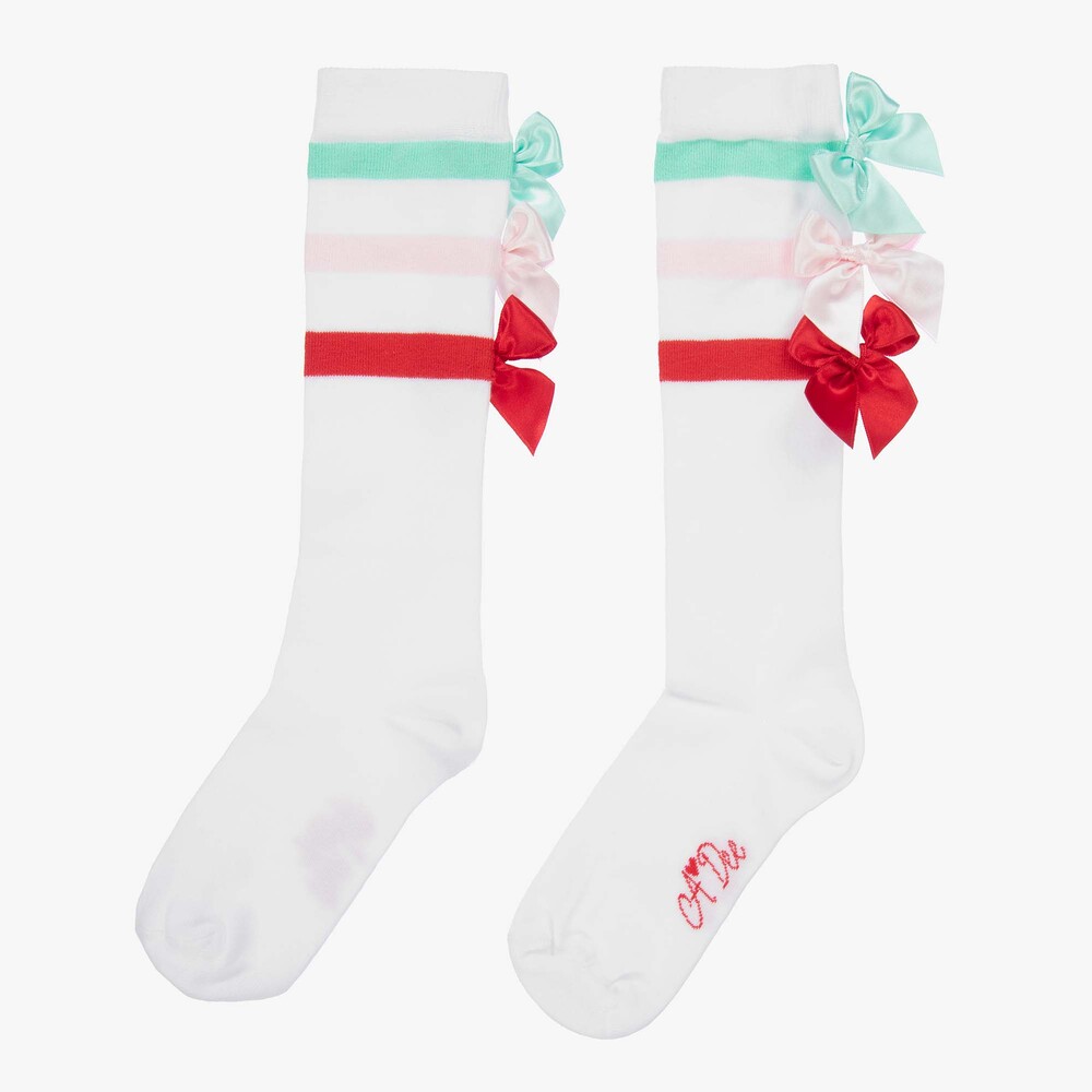 A Dee-Белые носки с бантиками для девочек | Childrensalon Outlet