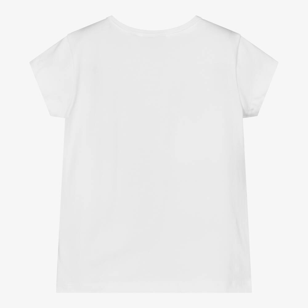 A Dee-Белая хлопковая футболка для девочек | Childrensalon Outlet