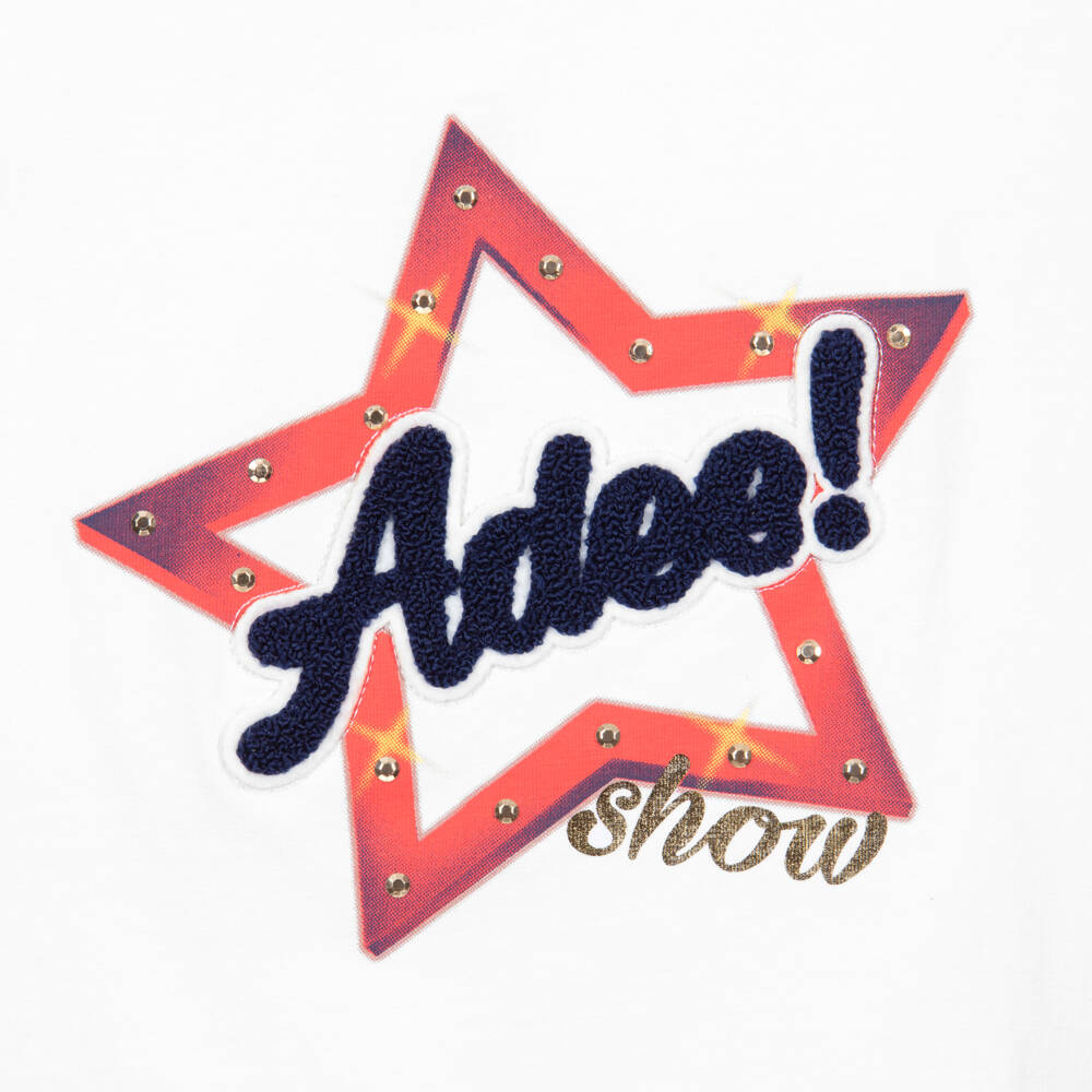 A Dee-Girls White Cotton Star Logo T-Shirt | Childrensalon Outlet