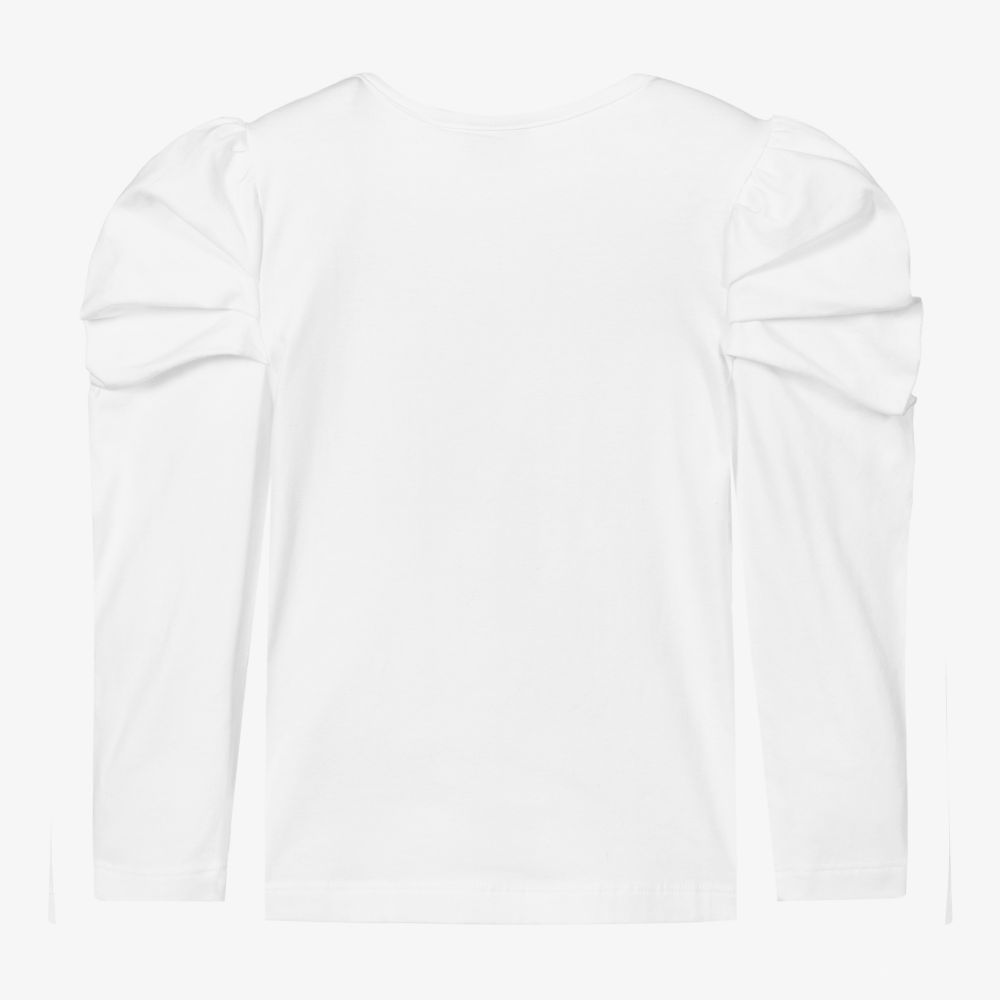 A Dee-تيشيرت قطن جيرسي لون أبيض للبنات | Childrensalon Outlet