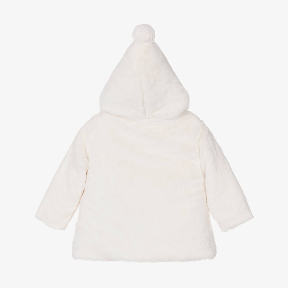 A Dee-Girls White Faux Fur Hooded Coat | Childrensalon Outlet