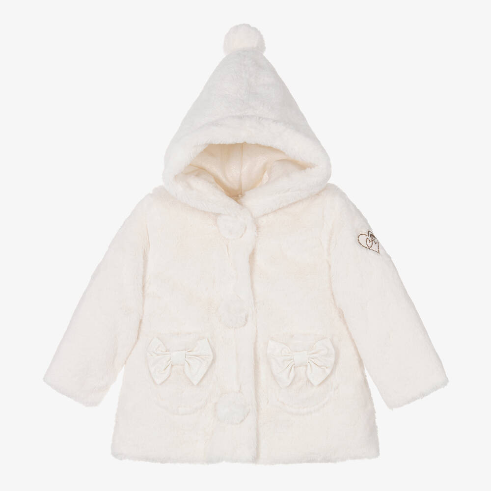White fur coat baby girl 2025