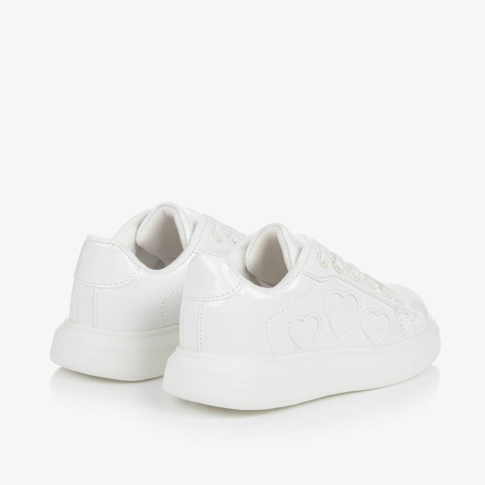 A Dee-Girls White Faux Patent Leather Trainers | Childrensalon Outlet