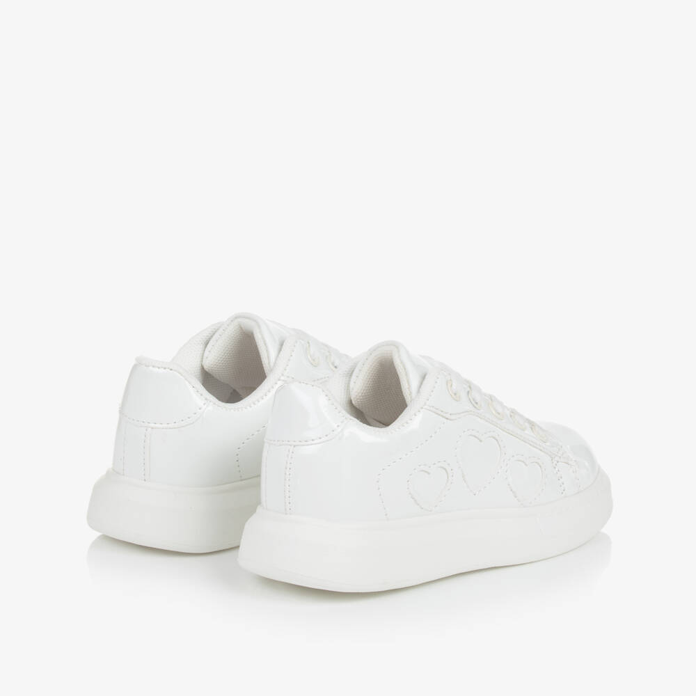 A Dee-Girls White Faux Patent Leather Trainers | Childrensalon Outlet