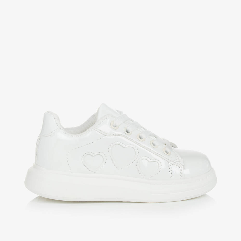A Dee-Girls White Faux Patent Leather Trainers | Childrensalon Outlet