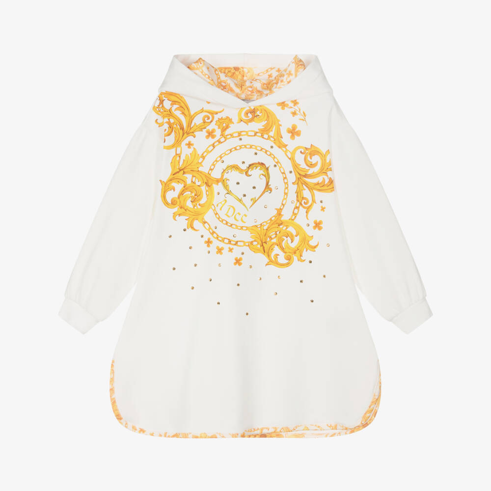 A Dee-Золотисто-белое платье-свитшот | Childrensalon Outlet
