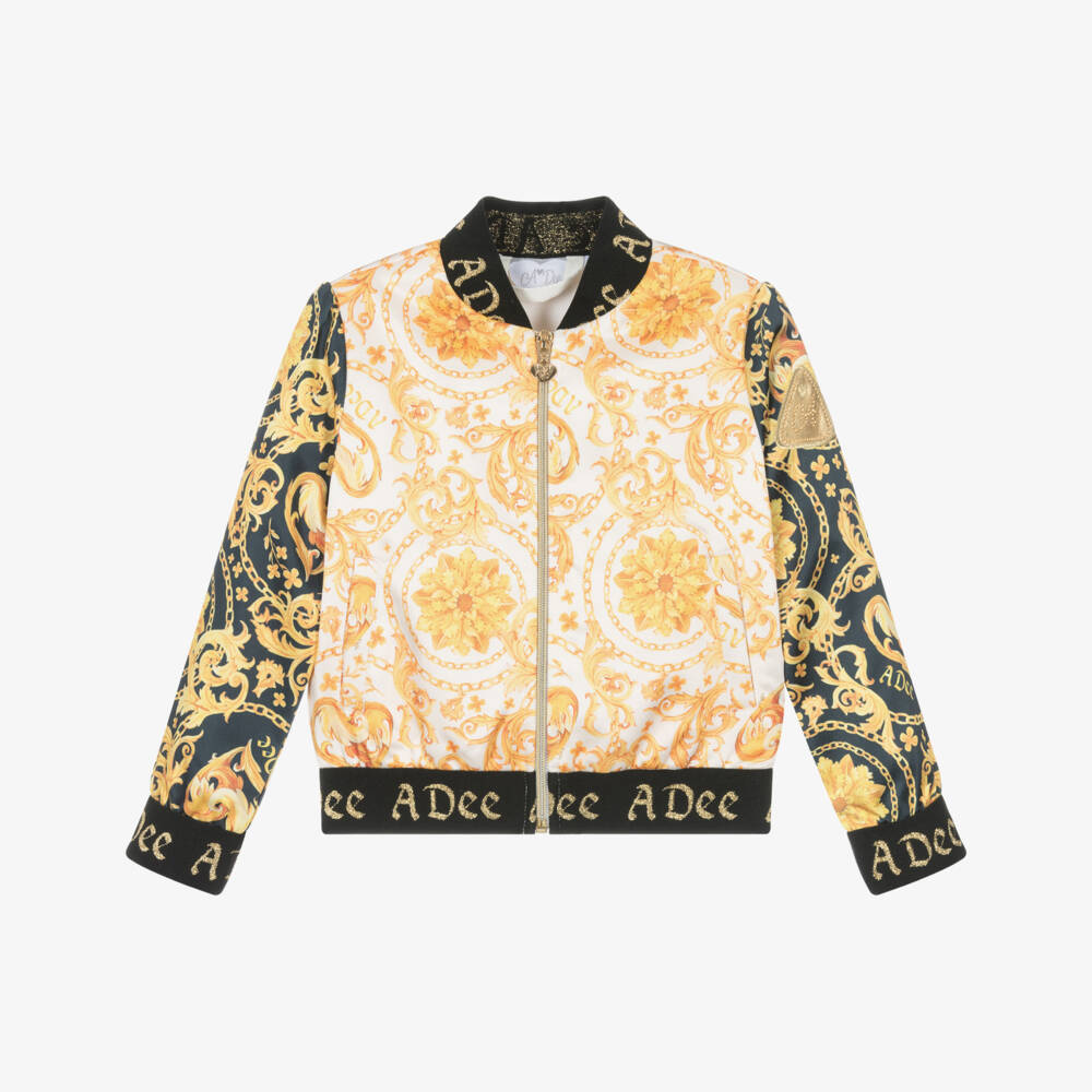 A Dee-Girls White & Gold Zip-Up Top | Childrensalon Outlet