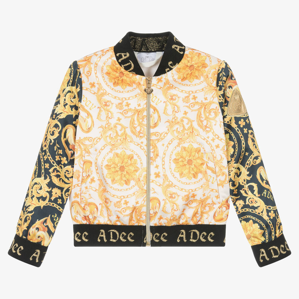A Dee-Girls White & Gold Zip-Up Top | Childrensalon Outlet