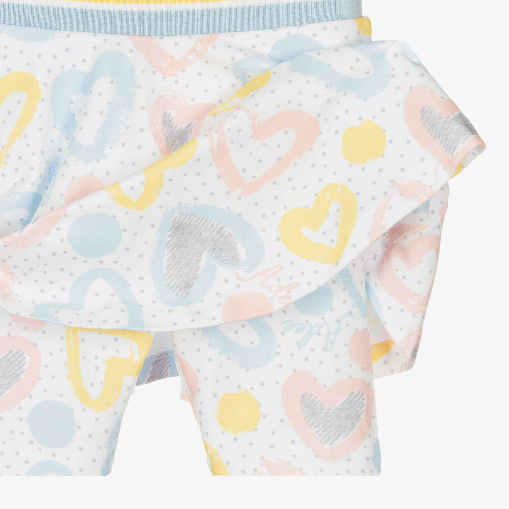 A Dee-Белый топ и юбка-шорты с сердечками | Childrensalon Outlet