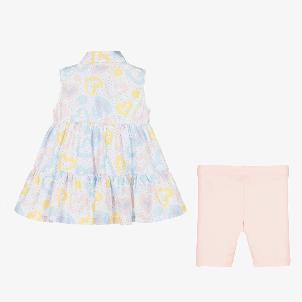 A Dee-Белое платье и розовые шорты | Childrensalon Outlet