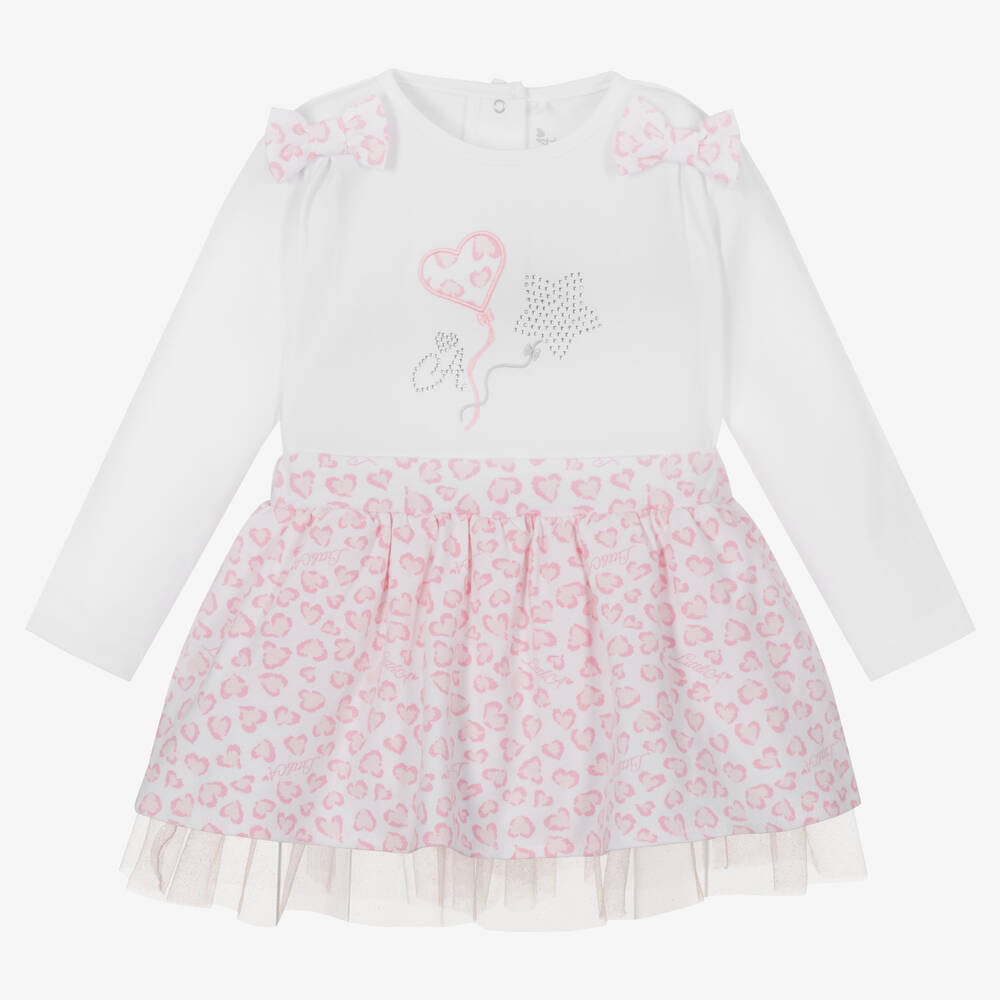 A Dee-Girls White & Pink Skirt Set | Childrensalon Outlet