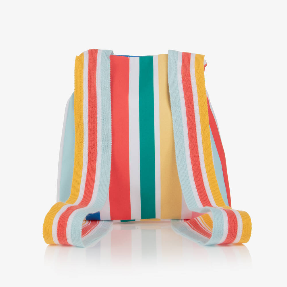 A Dee-Girls White & Pink Striped Backpack (20cm) | Childrensalon Outlet