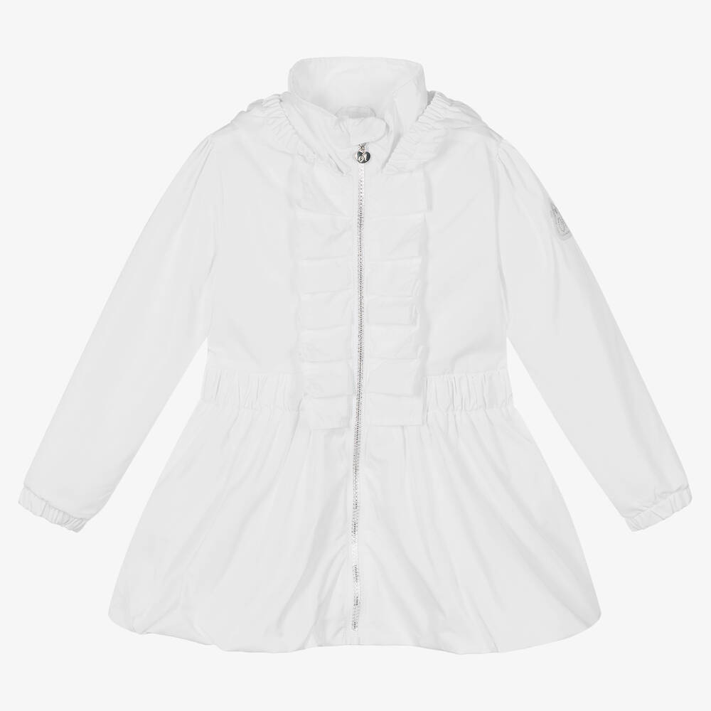 A Dee - Girls White Puffball Coat | Childrensalon