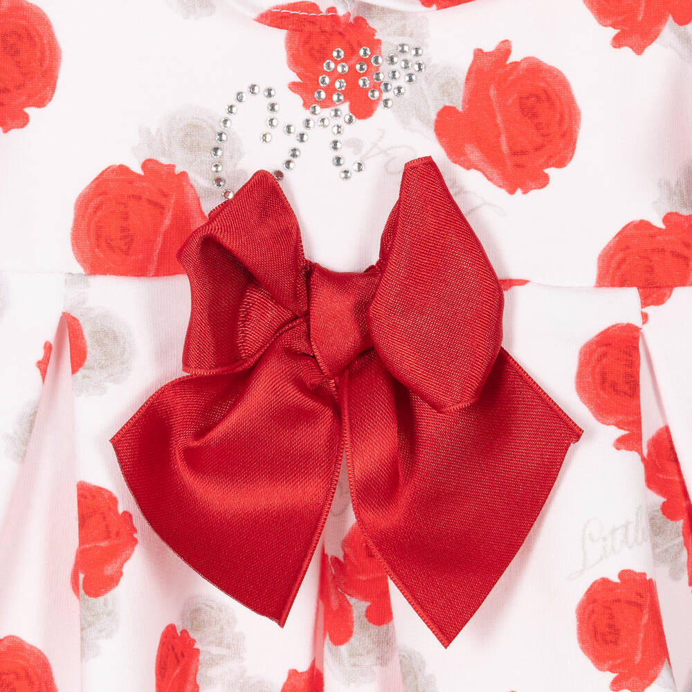 A Dee-Белое платье с красными розами | Childrensalon Outlet