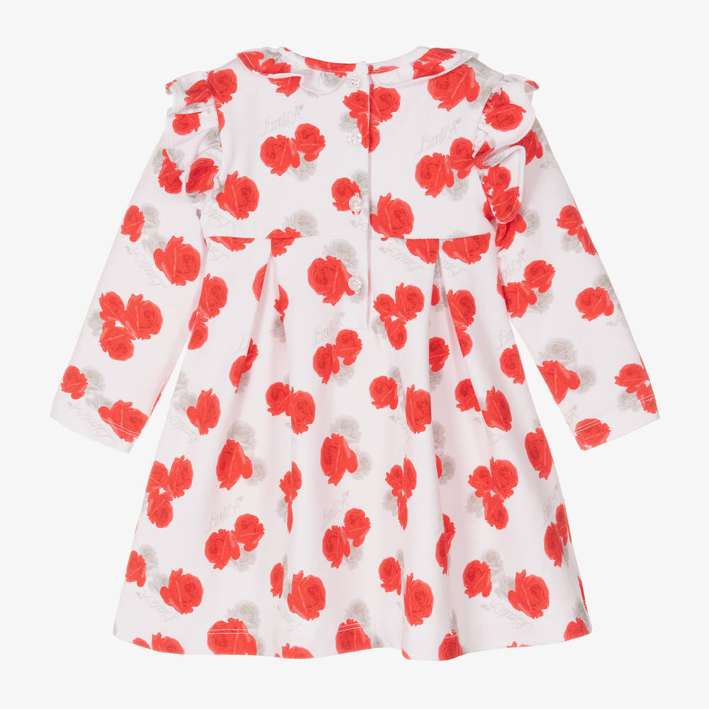 A Dee-Белое платье с красными розами | Childrensalon Outlet