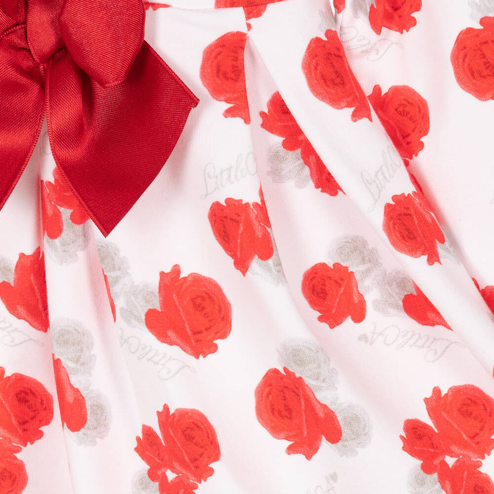 White and red rose hot sale dress