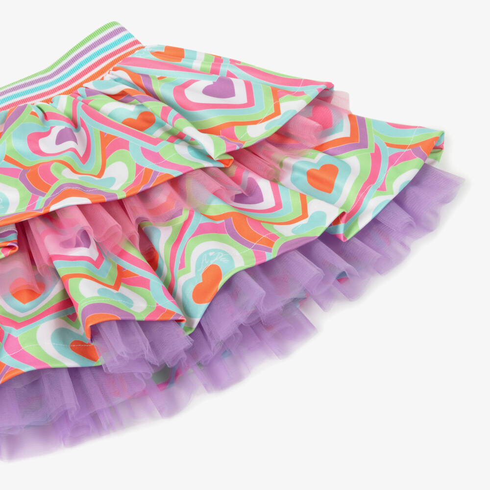 A Dee-طقم تنورة بيضاء للبنات مزين بالترتر والقلوب | Childrensalon Outlet