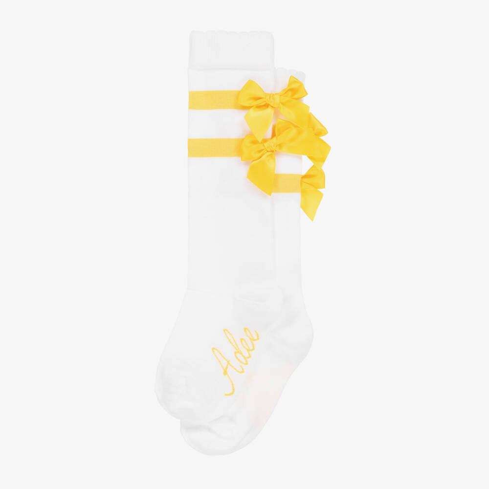 A Dee-Girls White Socks with Sunny Bows | Childrensalon Outlet