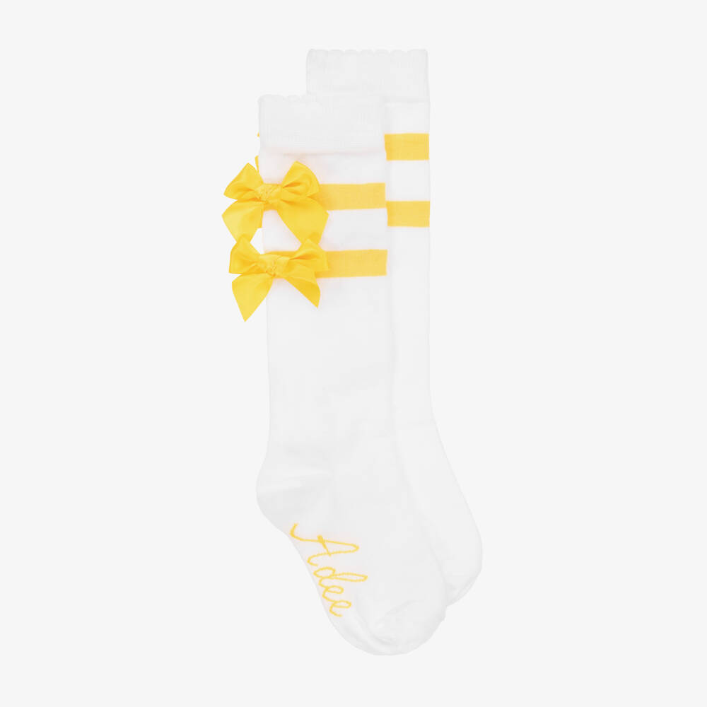A Dee-Girls White Socks with Sunny Bows | Childrensalon Outlet