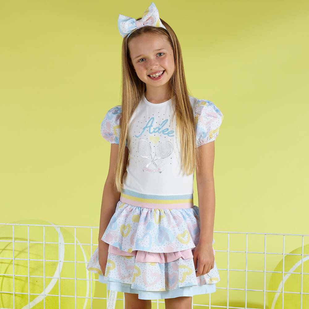 A Dee-Белое теннисное платье для девочек | Childrensalon Outlet
