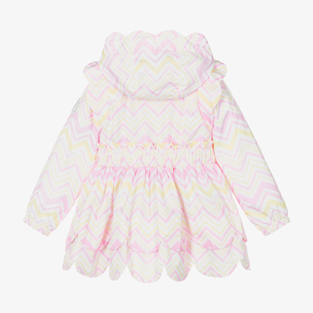 A Dee-Girls White Zigzag Print Hooded Coat | Childrensalon Outlet