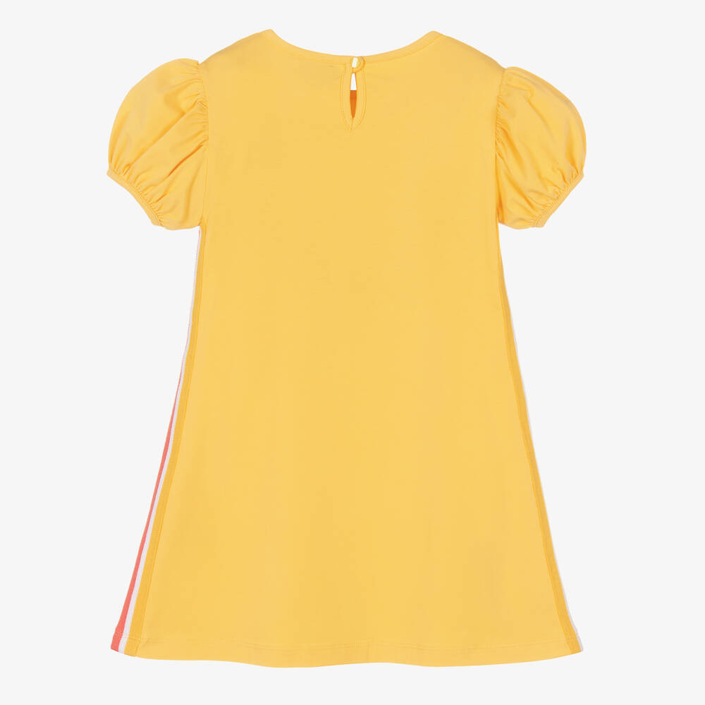 A Dee-Girls Yellow Cotton Diamanté Dress | Childrensalon Outlet