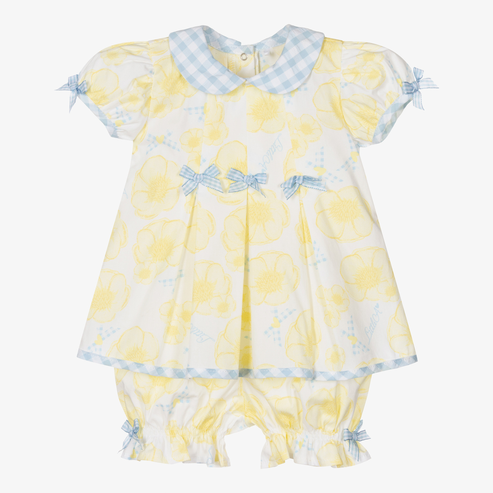 A Dee-Girls Yellow Cotton Dress Set | Childrensalon Outlet