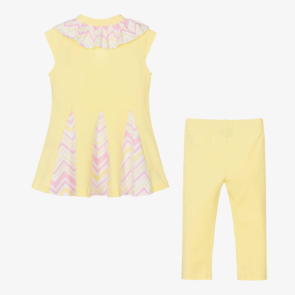 【通販 人気】 - Dee A Girls Set Leggings Zigzag Cotton Yellow パンツ