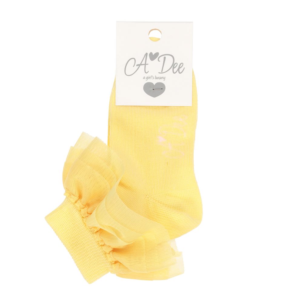 A Dee Girls Yellow Ruffle Socks Childrensalon Outlet
