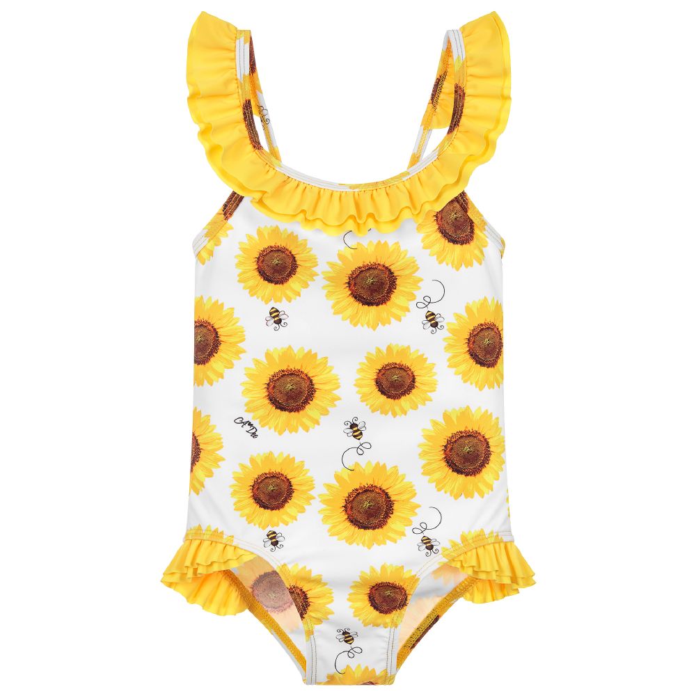 A Dee - Girls Yellow Swimsuit (UPF50+) | Childrensalon