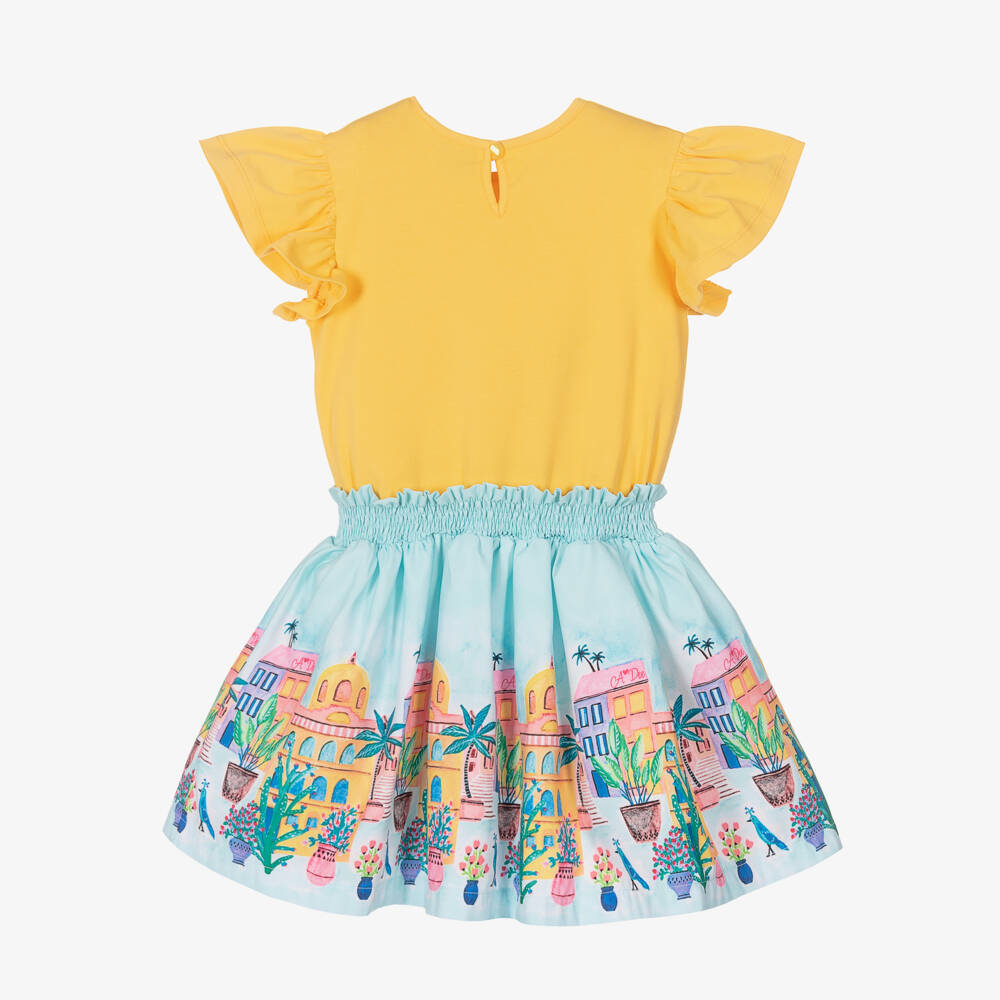 A Dee-Girls Yellow Tropical Island Dress | Childrensalon Outlet