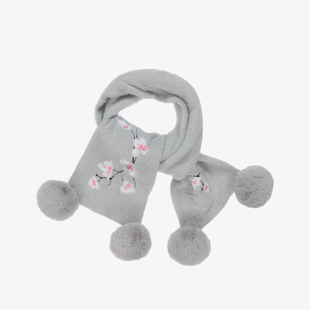 A Dee-Grey Fluffy Knit Scarf (122cm) | Childrensalon Outlet
